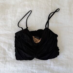 Goldsign Black Ruched Bralette Bodysuit